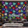 Wall Hanging Tapestry Custom NameAmong Us Pattern Personalized Printed Fabric Wall Decor