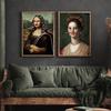 Zestaw dwóch plakatów mona lisa kwiaty