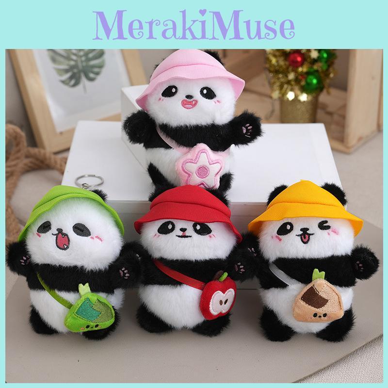Delightful Mini Plush Panda Keychain Doll Cuddly Stuffed Animal Pendant