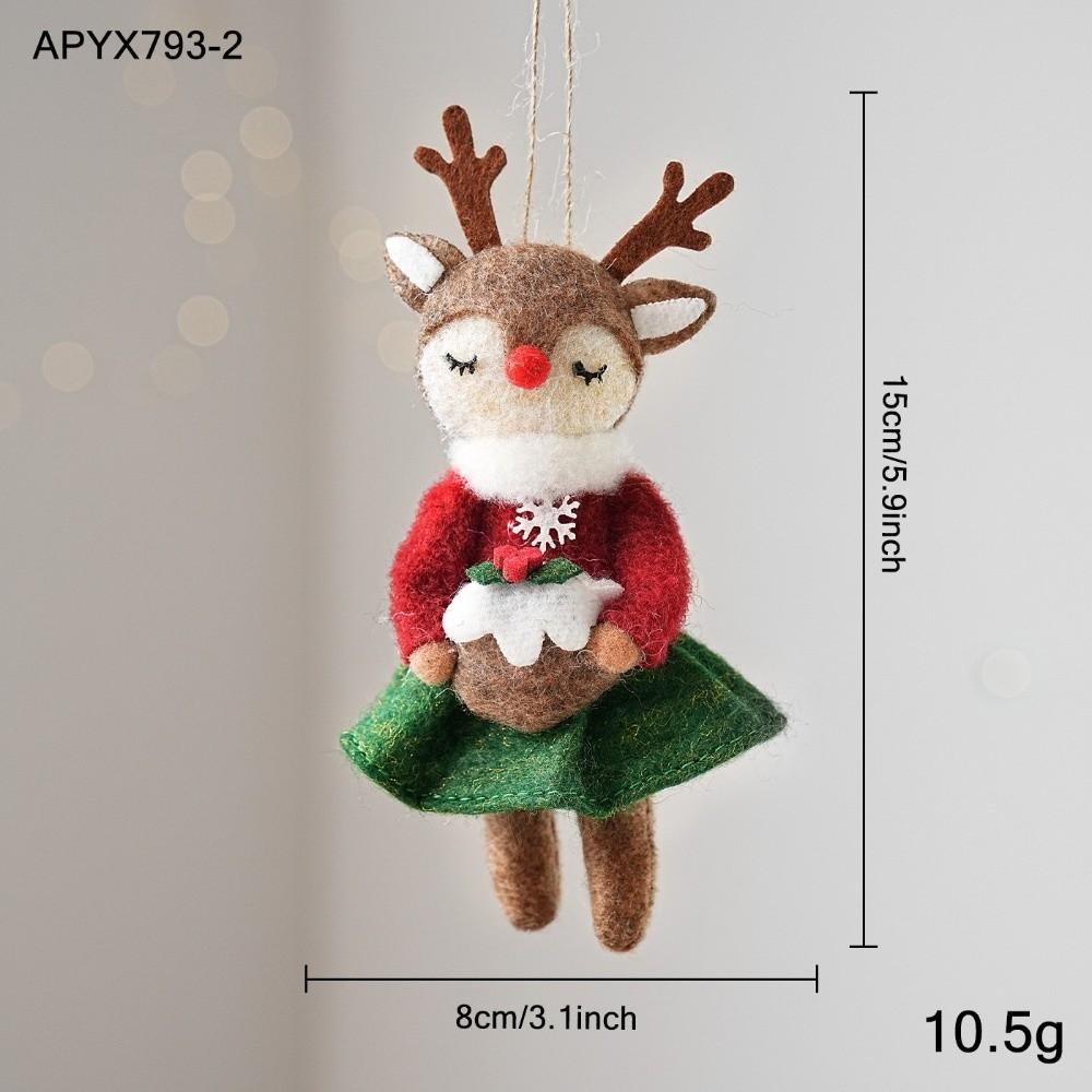 Elk Fox Tree Hanger Hanging Rope Xmas Decoration Cute Doll Pendant  Party Layout