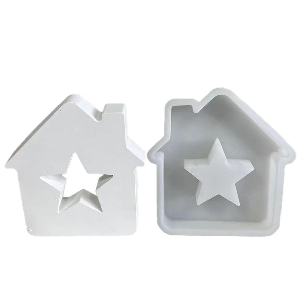 Star House Candle Molds Love Heart House Resin Molds for Making Candle Cake Fondant Room Decorations Gypsum Ornaments