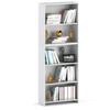 White Office Bookcase 70 CM with 5 Shelves Binders Toys Loft