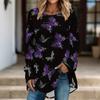 Women Crew Neck Oversized Long Sleeve Tops Soft Loose Blouses For Leisure Time And Daily Outdoor Dressing