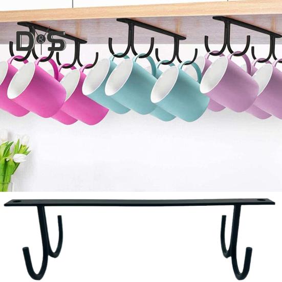 2 Stück Becherhalter, einfache Installation unter dem Schrank, Becherhaken, platzsparende Becher-Aufhängehaken für die Küche zu Hause