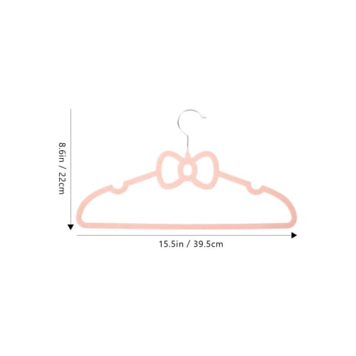 NUOLUX Clothes Hangers, Ribbon, Non-Slip, Pink, 39.5cm, 10 Pieces, Cute Butterfly Shape, Prevents Sagging, Suitable for Suits, Jackets, Basic Clothes,