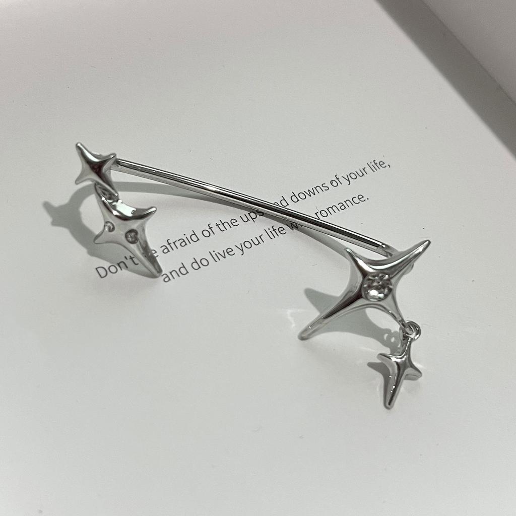 Fashion Star Clip Earrings Sparkling Ear Cuff Jewelry Gift Simple Climber Earrings Wrap Party Jewelry Drop Earrings