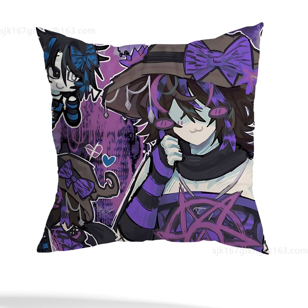 A-Azure Anime Pillow Case Square Double-Sided Printing Short Plush Sofa Cushion Cover Bedroom Bedside Pillow