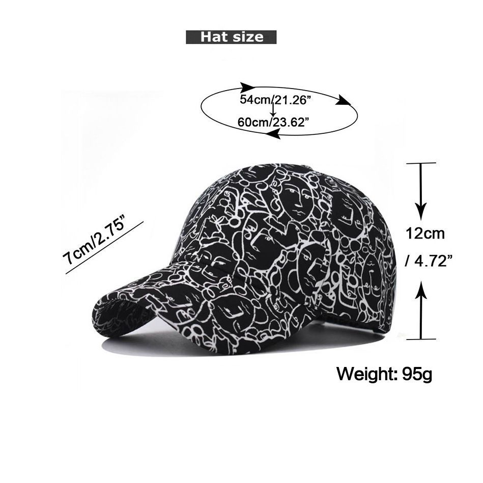 Cartoon Baseball Cap, Printed Duckbill Cap, Neutral Outdoor Sun Hat