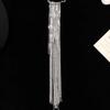 New Alloy Tassel Chain Brooch Jewelry Accessories Silver Color Clothing Tie Pin Exaggerated Handbag Accessories Women Girls