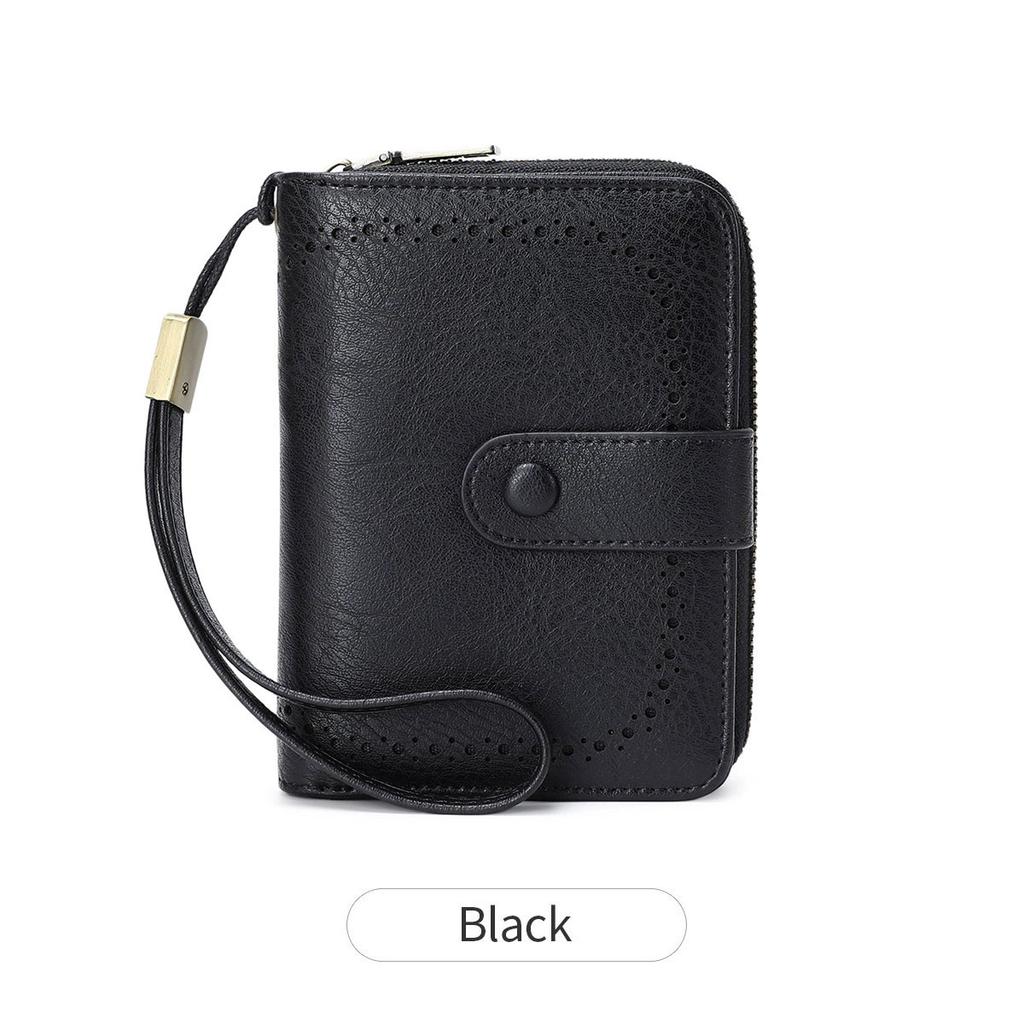 Women's RFID Blocking Bifold Wallet Dual Zipper Large Capacity Card Slots Coin Pouch ID Window Casual Durable Purse Gift