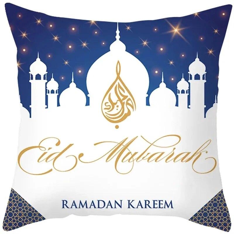 Eid Mubarak Decorative Cushion Cover Aid Ramadhan Decoration 2024 Islamic Muslim Decorative Ramadhan Eid Ramada Pillow Cover