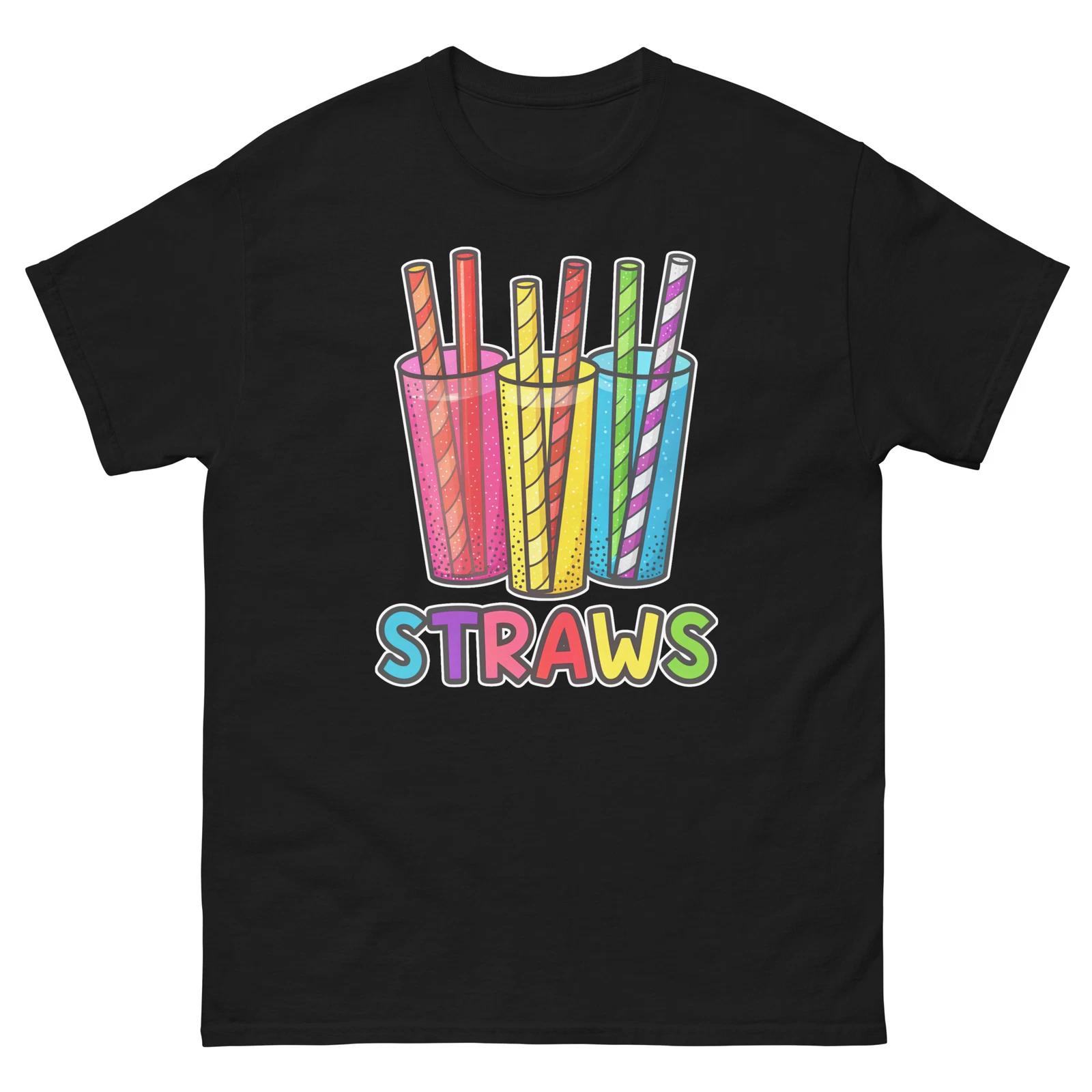 

Straws Party Supplies Items Birthday Event T-Shirt S