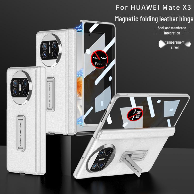 Kožené pouzdro na telefon s plným krytím a skládacím displejem Huawei Mate X3 - Ochrana proti sledování a pádu