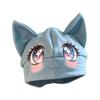 Foldover Cuff Cat Ear Beanie Hat Cartoon Animal Face Winter Skull Cap Cuffed Beanie  Daily Outfits