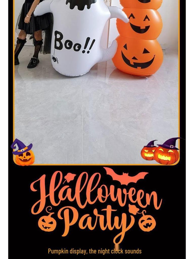 Halloween Pumpkin Ghost Inflatable Lantern for Decor & Costumes