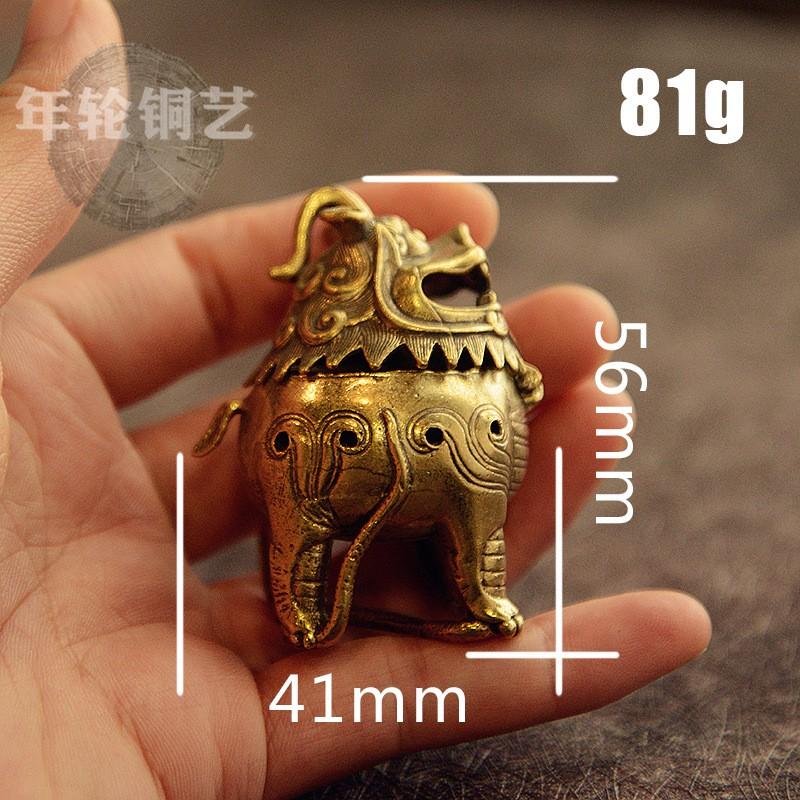 Brass Foo Dog Incense Burner Desktop Decor Handmade Ethnic Style Copper Aroma Diffuser Office Home