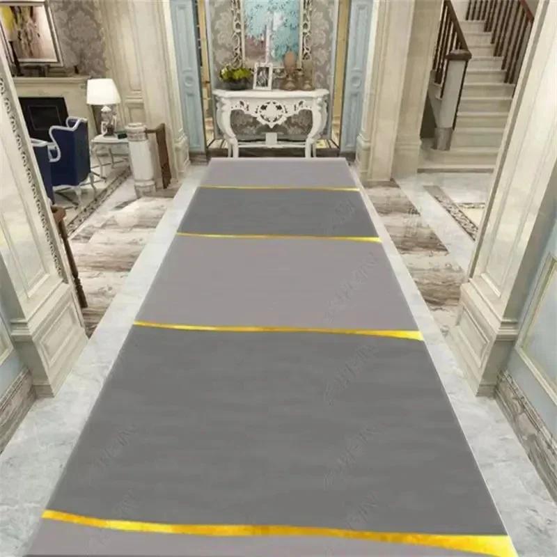 Estilo chinês corredor tapete hotel escadas antiderrapante tapetes de entrada casa personalizado corredor longo tapete