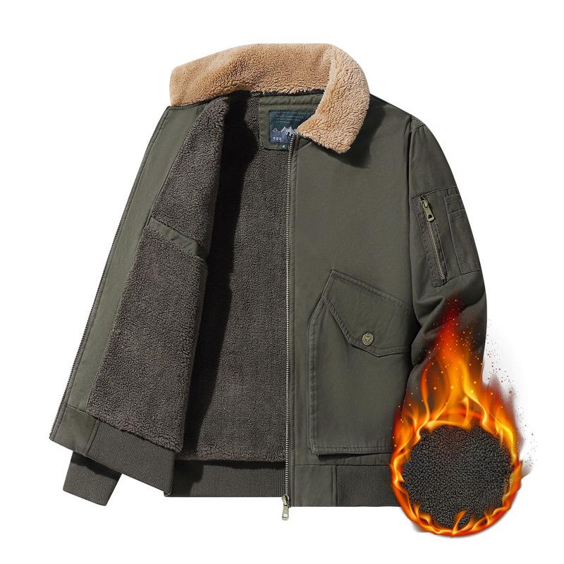 Herrenjacke Herren Winter Warme Jacke Verdickte Baumwolle Revers Freizeitjacke Herren