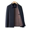 Men's Solid Color Lapel Jacket - Middle-Aged Business Casual Executive Coat