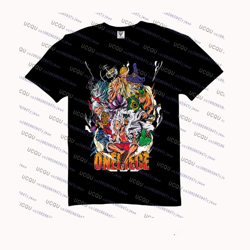 ONE PIECE Joint Short-sleeved T-shirt Luffy Gear5 Night Cotton Men's and Women Oversize Fashion Bandai Cosplay Tshirt Kid/Adult