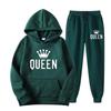 Men's Queen Print Plus Size Hooded Fleece Sweatshirt Set for Fall/Winter