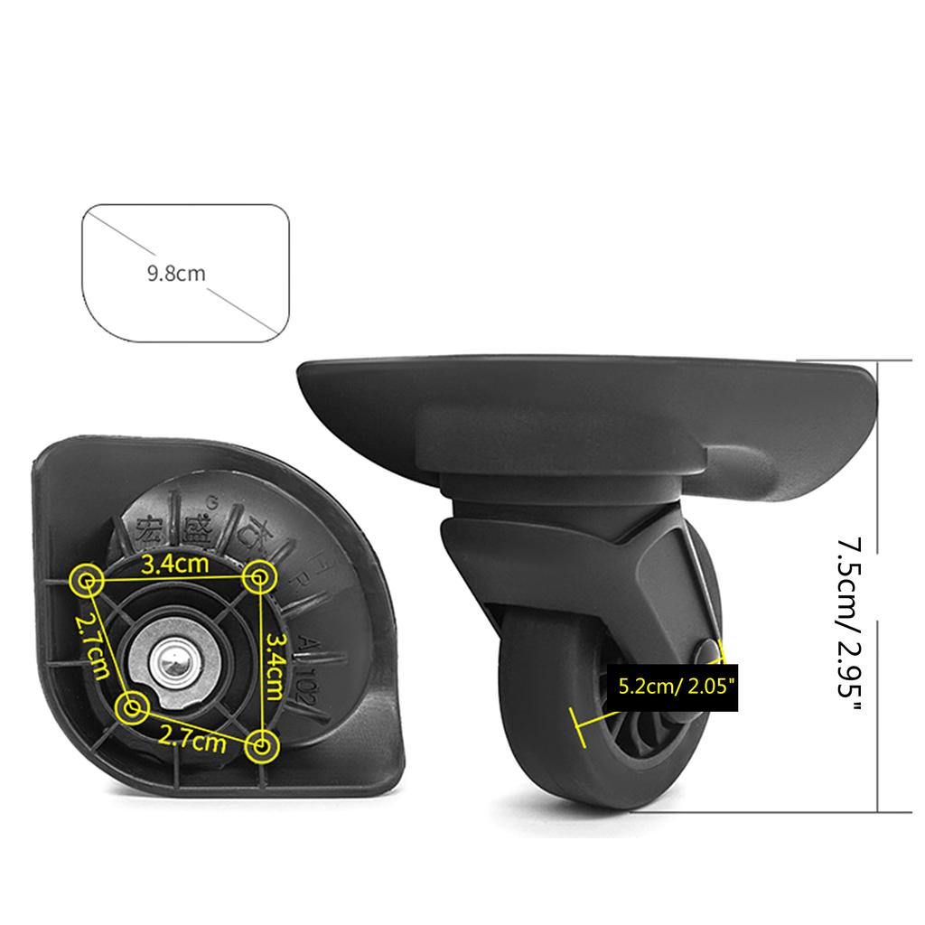 Luggage Swivel Repair Suitcase Part Trolley Case Luggage Wheels Left and Right Wheels DIY Replacement