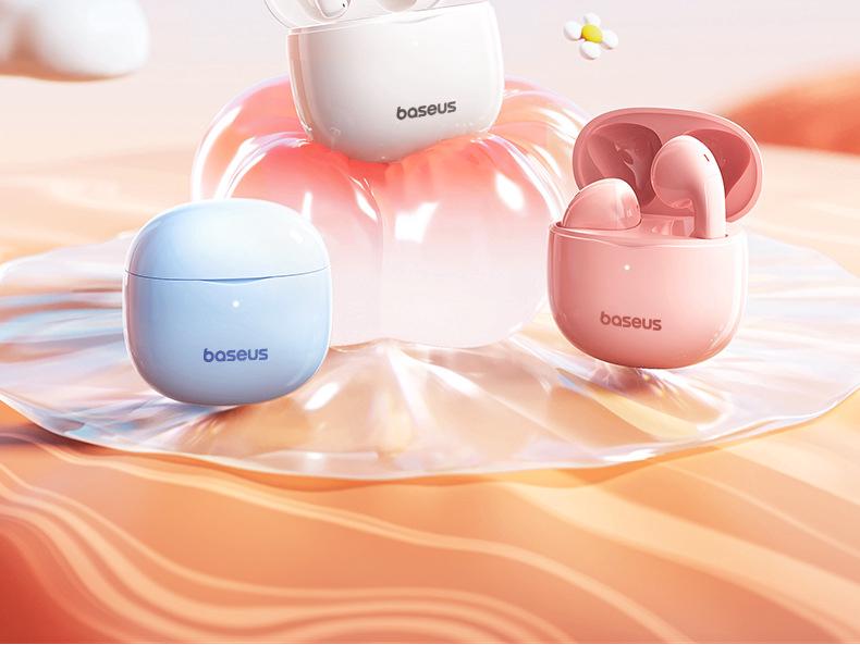 Baseus E3 Wireless Bluetooth Earphones 2025 - Semi-In-Ear, Long Battery Life, Ultra-Compact, Compatible with Apple, Xiaomi, Huawei.