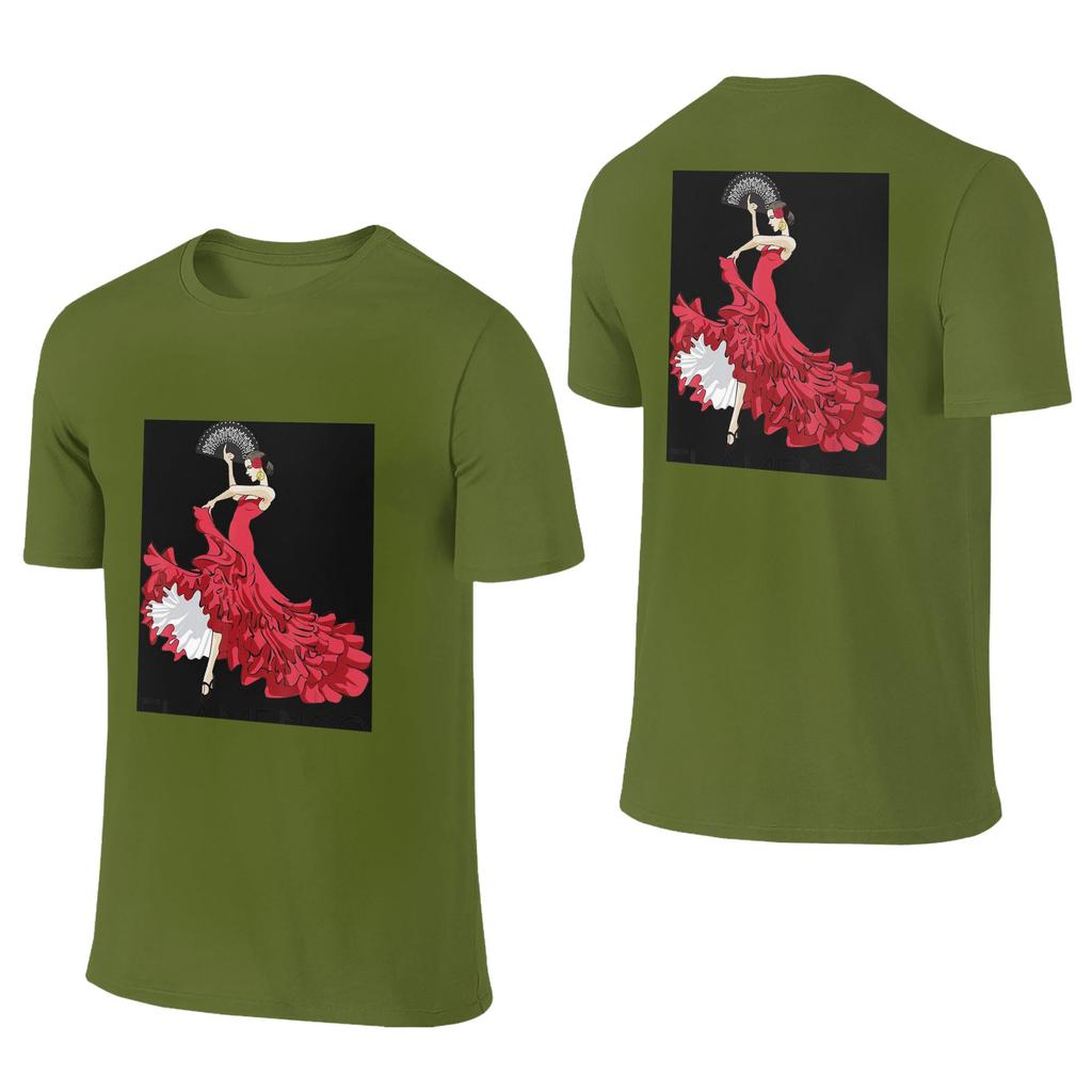 100 Cotton FlaUnisexco Dancer Spain TShirt Unisexs Double Sided T Shirt Unisex Crew Neck Summer Shirts Tops S6XL