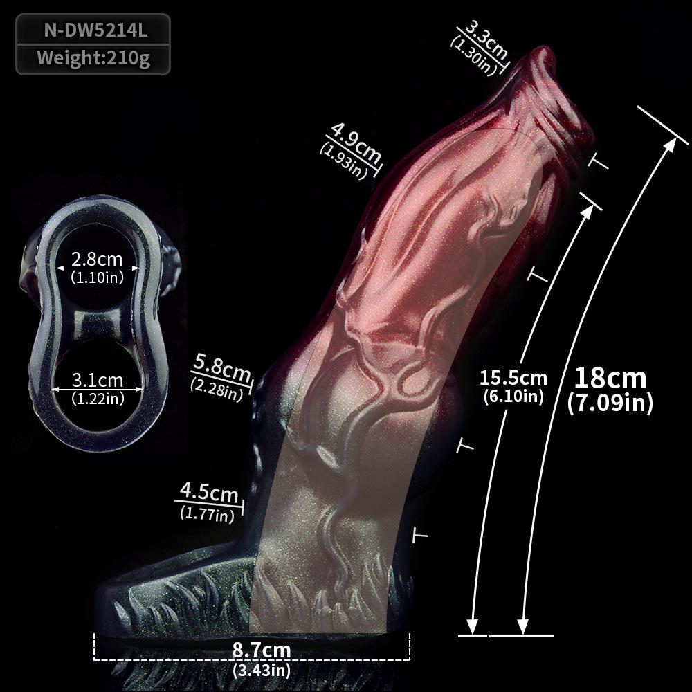 N-5214 Men's Thickened Silicone Wolf Tooth Sleeve - Enlarged Erotic Knot Design.