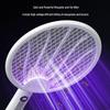 2-in-1 Foldable Electric Mosquito Swatter with Digital Display