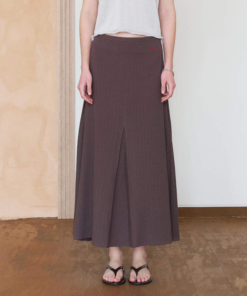 TTUDEMENT Cotton Maxi Skirt_Brown