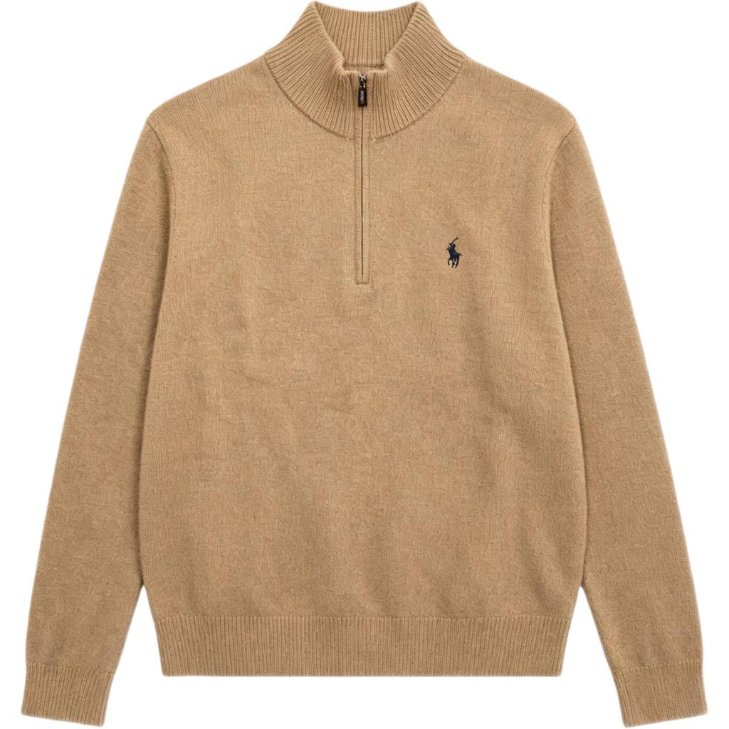 Polo Ralph Lauren FW25 Logo Embroidered Zip High Neck Knit Sweater Classic Edition Men sweater 710892482-017