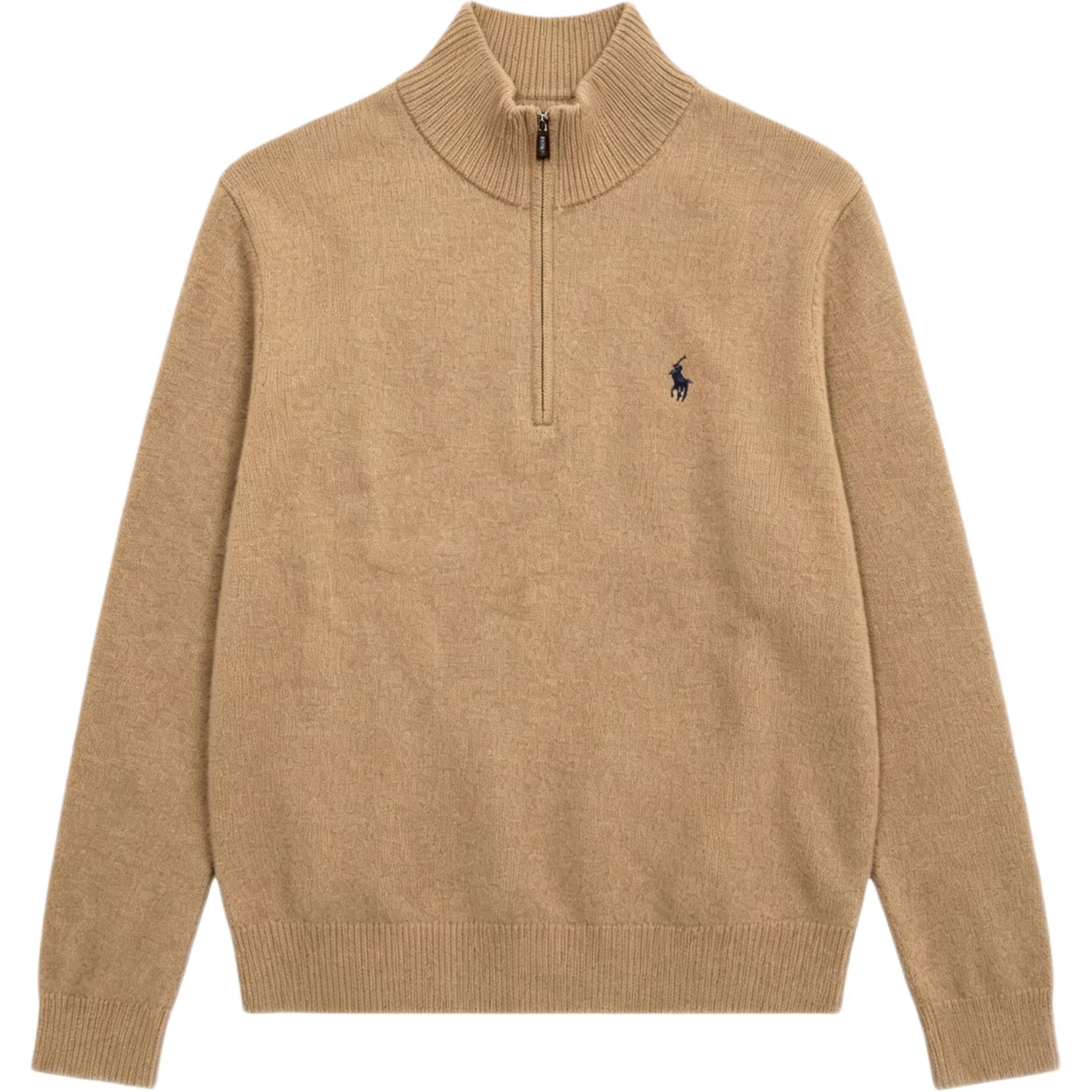 Polo Ralph Lauren FW25 Вязаный свитер на молнии с высоким воротником и вышитым логотипом Классическая версия Мужской свитер 710892482-017 XL