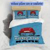 Hockey Player Duvet Cover Set Sports Theme Breathable Polyester Bedding Digital Print Machine Washable