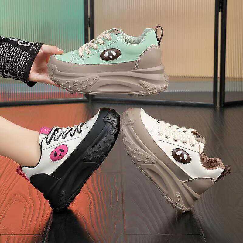 Fashion Ladies Footwear High On Platform Spring Autumn Green Lace Up Women's Shoes Stylish Daily Routine Designer Luxury Fashion 2025 39