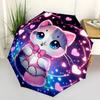 1pc Sweet Love Cat Design Automatic Open/CloseUmbrella-CuteUmbrella with Cute Design, Portable 3-Fold Compact Umbrella for Men & Women, Valentine