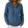 Cardigan lavorato a maglia con cappuccio da donna Autunno/Inverno 2026 - Casual, Vestibilità ampia, Colore tinta unita, Morbido e soffice cappotto maglione con cerniera e coulisse