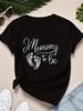 Mommy To Be Footprints Graphic Tee T-shirt