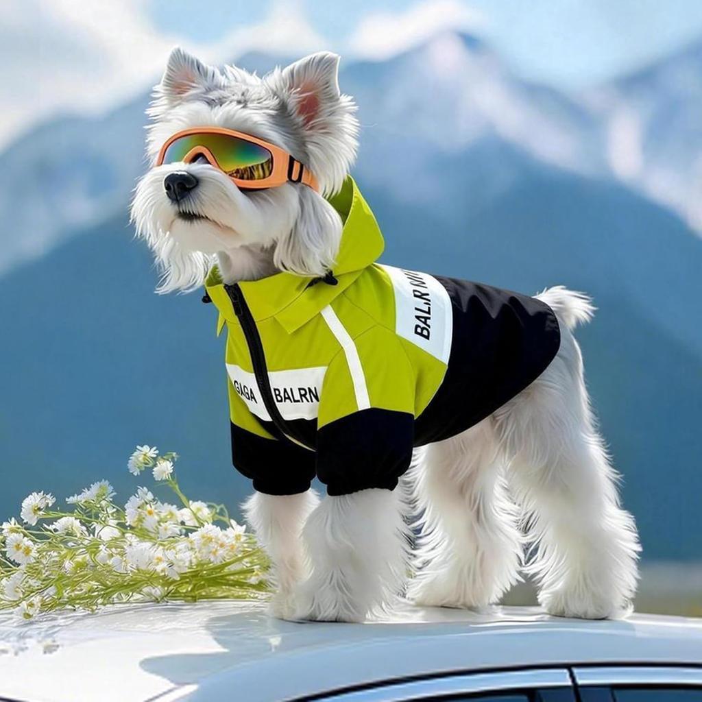 Small Rain Jacket Dog Clothes Coat with Hood Suitable 5 to 7lbs - Small Dog Sweatshirt Waterproof Windbreak Puppy Raincoat