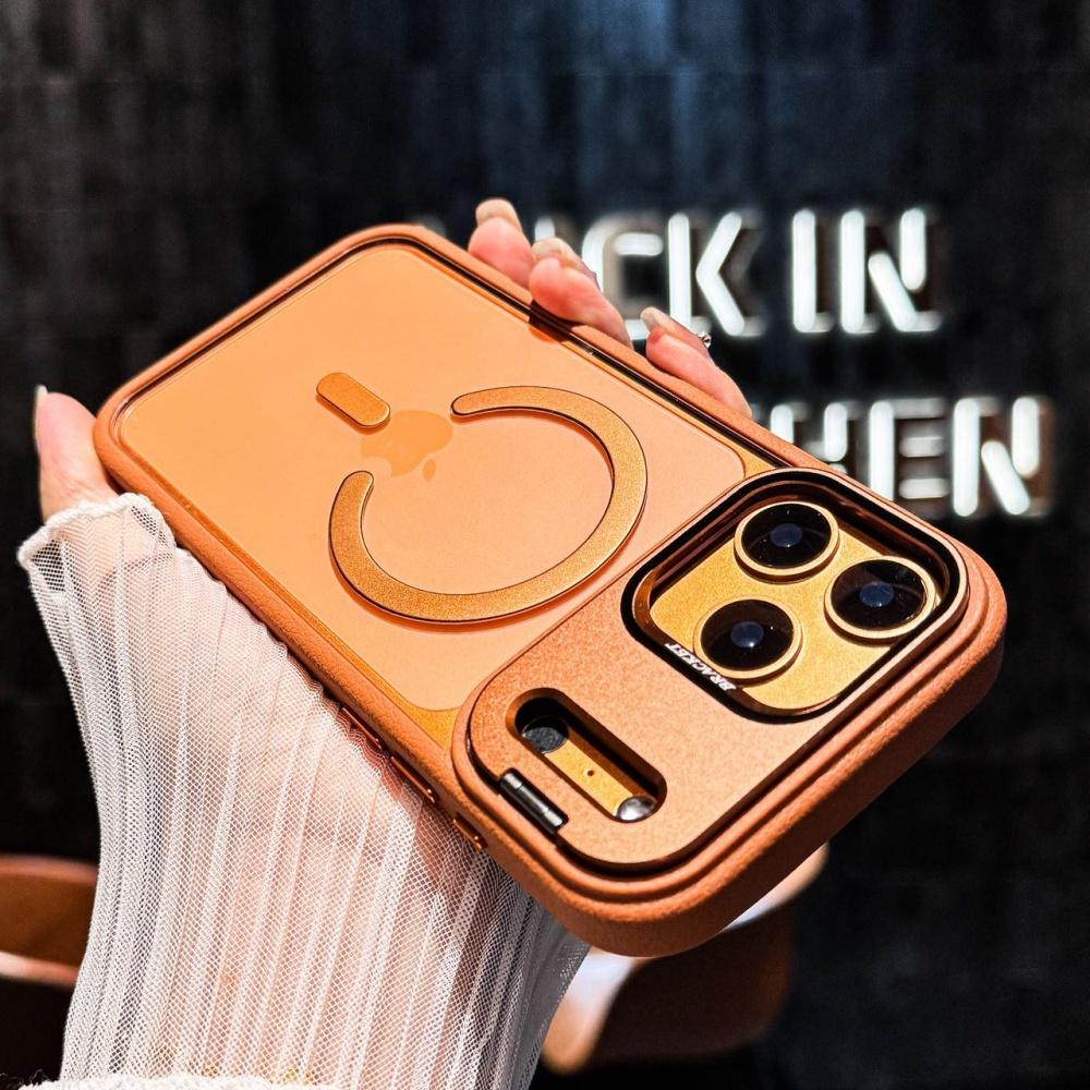 Glass Protection Lens Holder Magnetic Clear Case For For Iphone 17 16 1 14 13 Pro Max Flod Bracket For Leather Bumper Cover