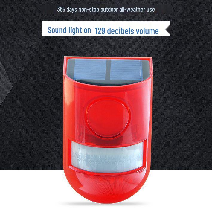 Solar-Powered Outdoor Infrared Security Alarm with Motion Sensor for Farms and Orchards