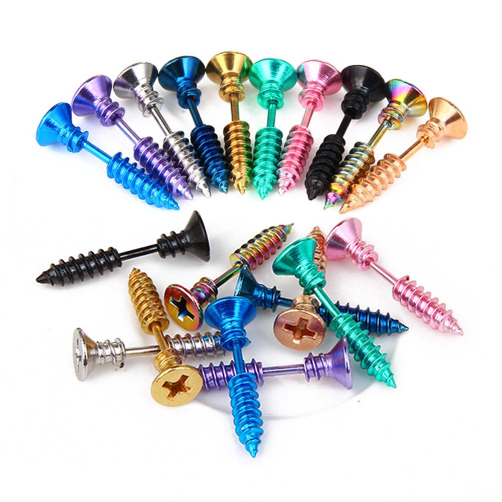 Unisex Edelstahl Piercing Nagel Schraube Ohrstecker Punk Ohrpiercings Modeschmuck