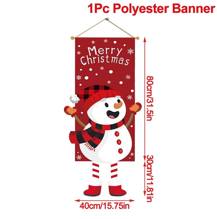 Bannière Drapeau de Noël Père Noël Arbre de Noël Bannière Décoration de Noël pour la Maison 2025 Ornements Cadeaux Noël Nouvel An