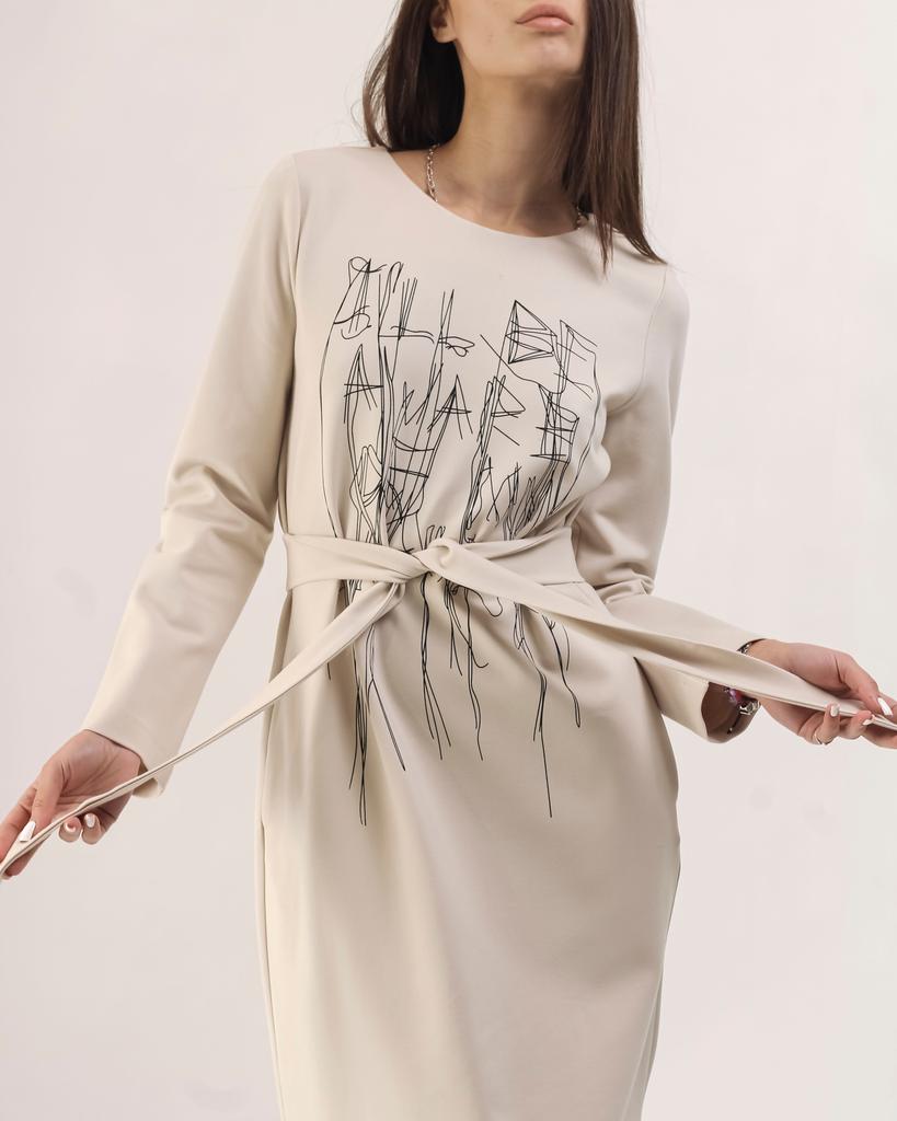 Klänning med långa ärmar Mira Mia 246080 36 milky