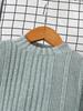 Girls' baby long-sleeved round-neck green striped casual fashion cute dress