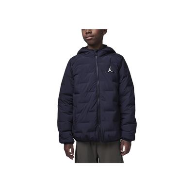 Comfortable Soft Warm Hooded Down Jacket Kids Outerwear Blue Black HQ7152-010