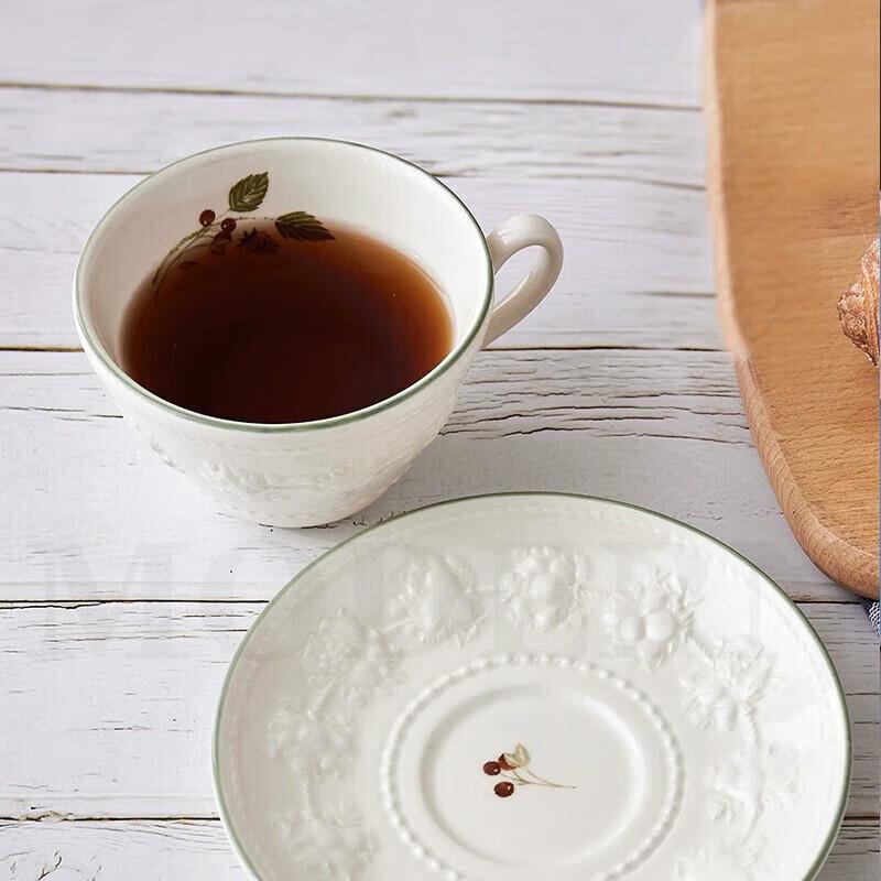 Wedgwood Joyful Holiday Raspberry Teacup & Saucer