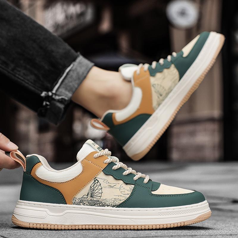 Men's shoes 2024 winter new niche men's shoes men's low-top board shoes boys' sports and leisure versatile trendy shoes