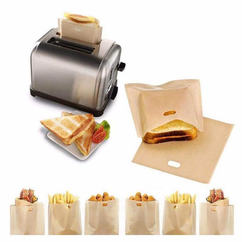 4 Pcs Reusable Toaster Bag Non Stick Bread Bag Sandwich Bags Fiberglass Toast Microwave Heating Pastry Tools