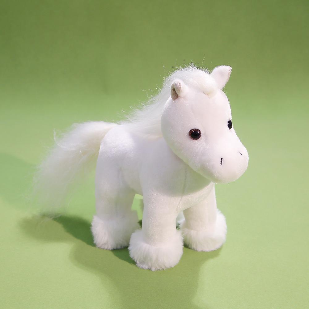 PP Cotton Fine Horse Plush Toy Fluffy Long Hair Horse Stuffed Doll New Year